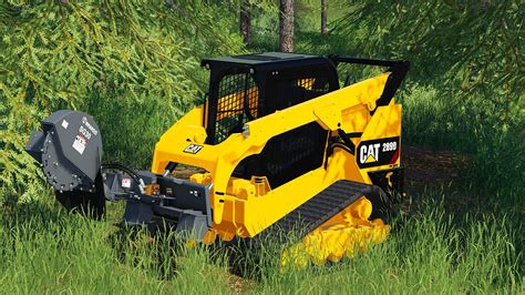 cat skid steer with bush hog on fs19|cat 289d fs19.